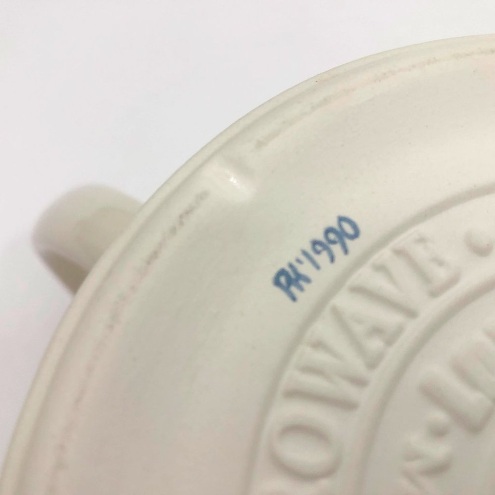 EUC Longaberger Pottery Woven Traditions Blue 2 QT 1990 USA Handmade - Picture 11 of 12